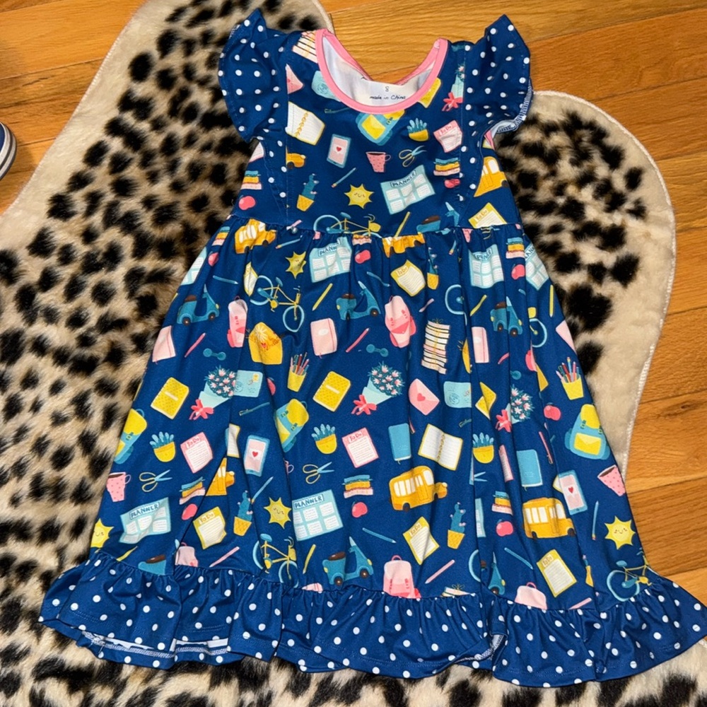 Millie Loves Lily schools days ruffle hem dress sz 8